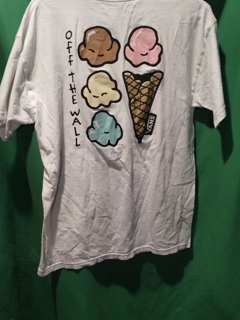Vans White Tee with Ice Cream Cone Graphic